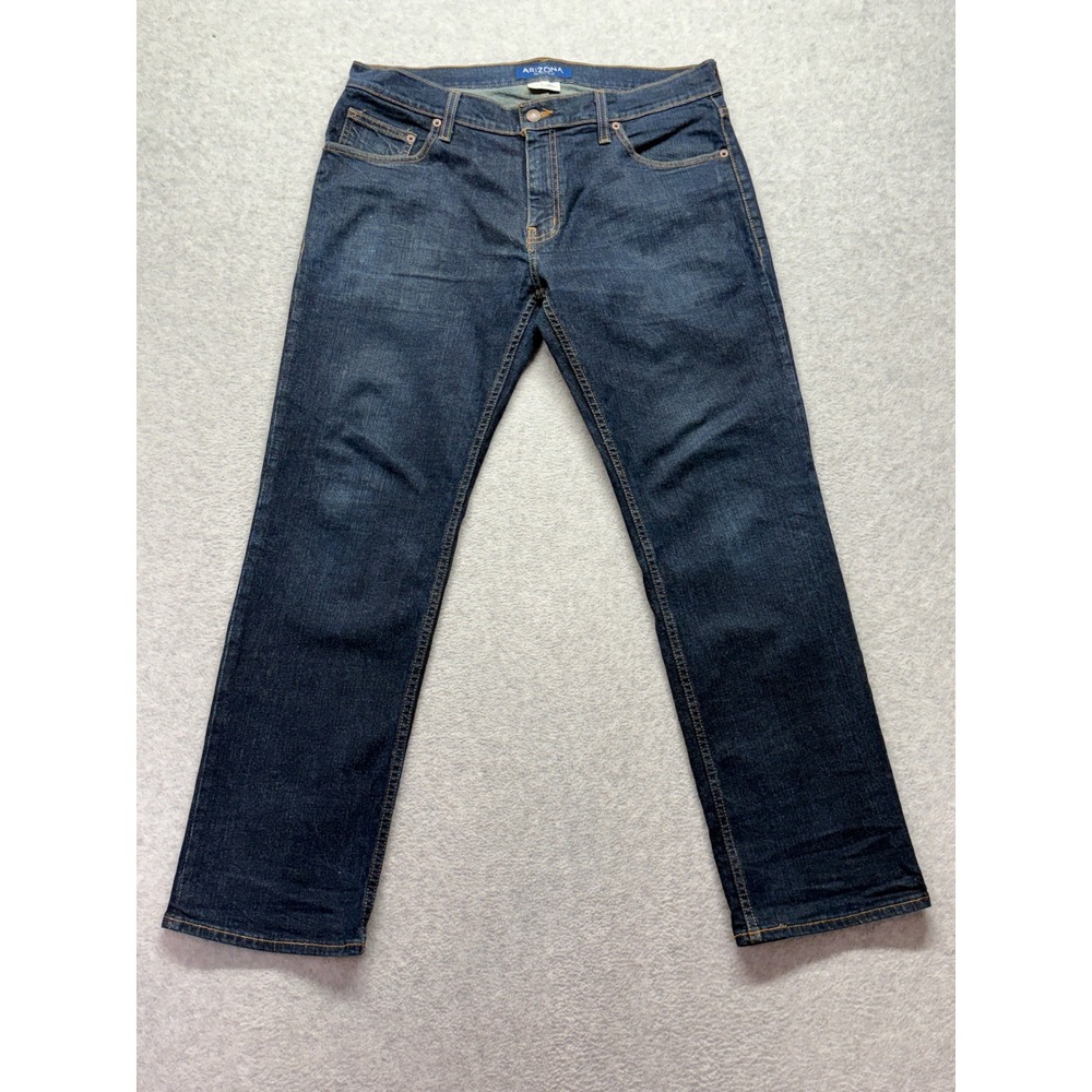 Arizona Jean Co Mens Flex Slim Straight Jeans Dark Wash Indigo 34x30 523-4022N